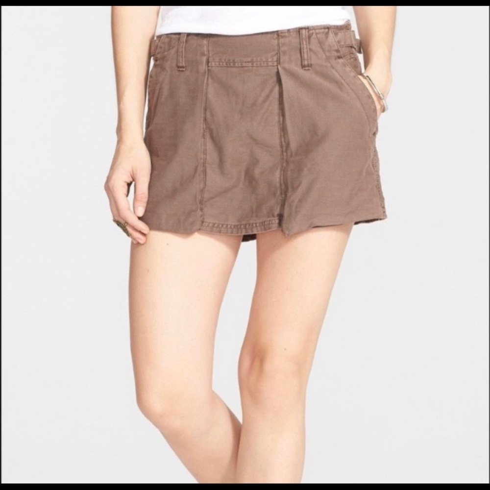 Free People Cargo Utility Skort Short Plum Brown 2
